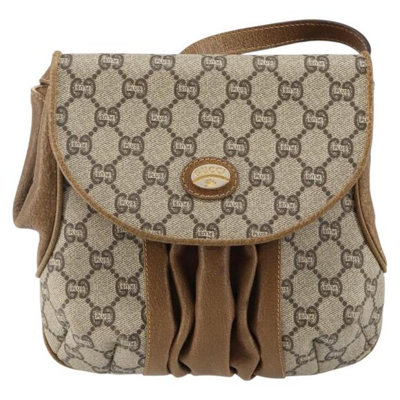 GUCCI GG Plus Supreme Shoulder Bag PVC Leather Beige Gold Auth th6331 - Picture 13 of 16